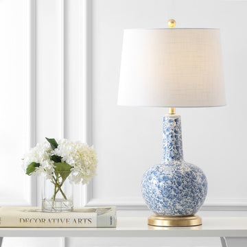 Chinois 30" Ceramic/Iron Classic Cottage LED Table Lamp - JONATHAN Y
